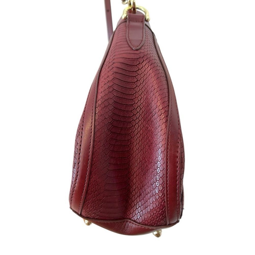 Brahmin Burgundy Red Python Raelynn Satchel Shoulder Bag - Picture 9 of 15